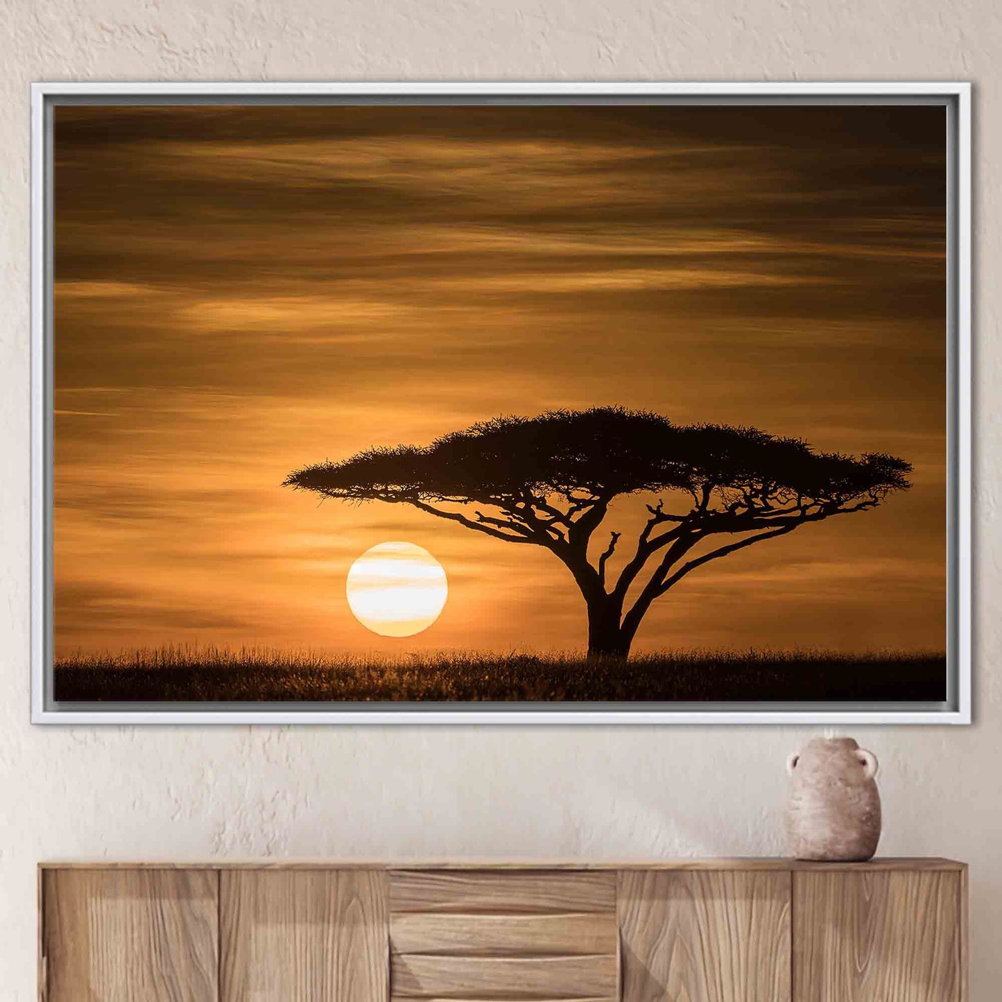 Serengeti Sunrise Landscape 3D Canvas Print