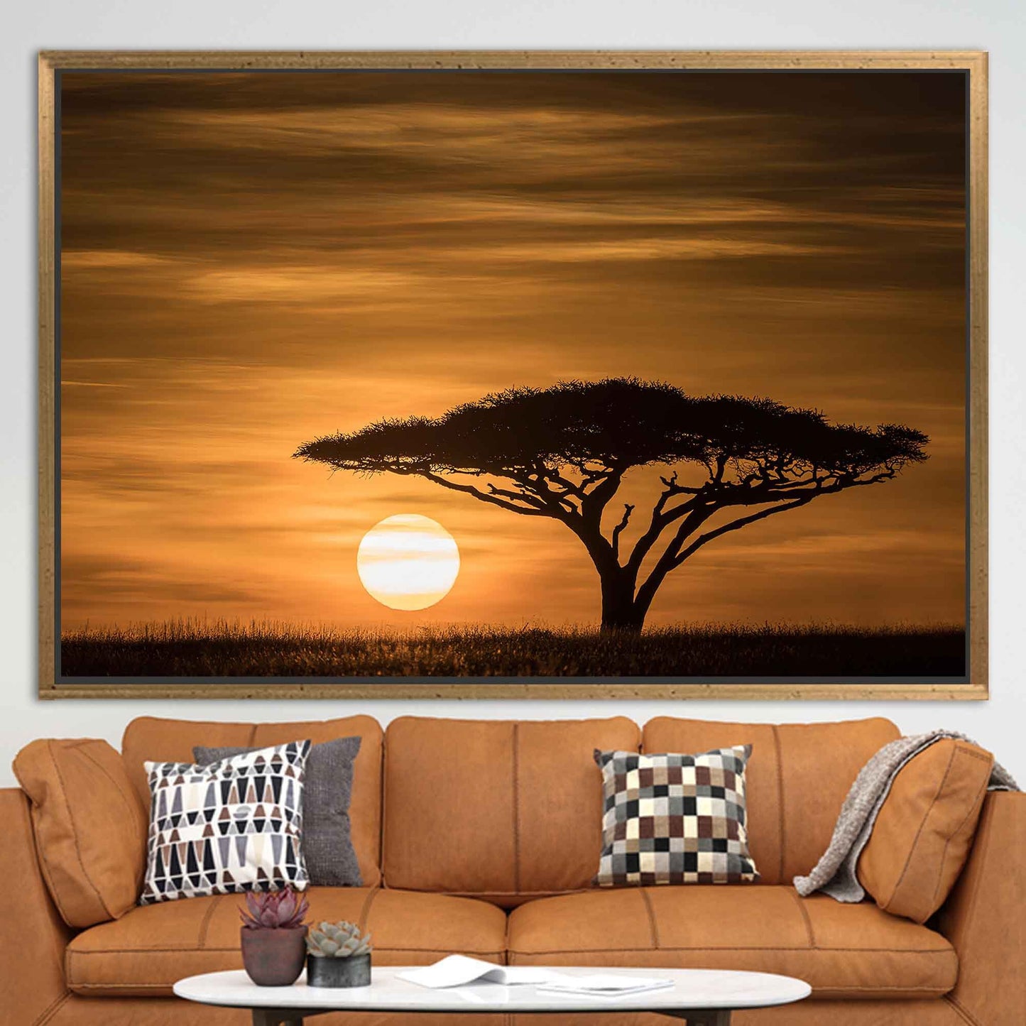 Serengeti Sunrise Landscape 3D Canvas Print