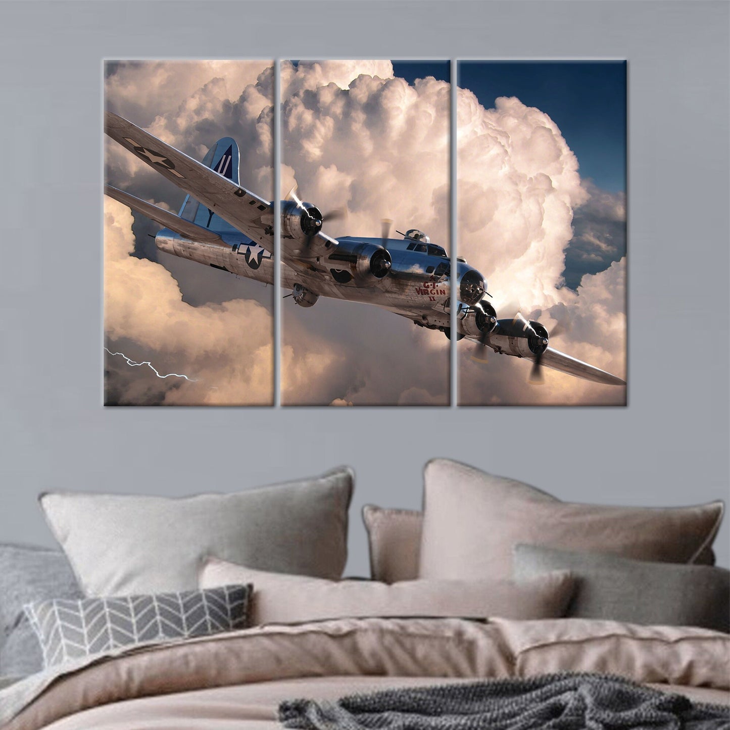 Aviation Military Aircraft Airplane Office Canvas Print