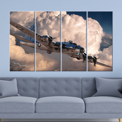 Aviation Military Aircraft Airplane Office Canvas Print
