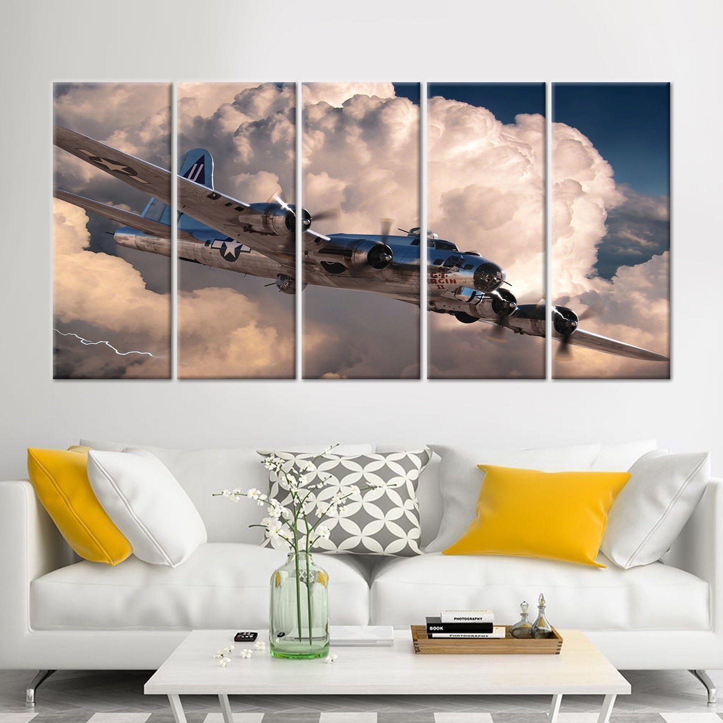 Aviation Military Aircraft Airplane Office Canvas Print