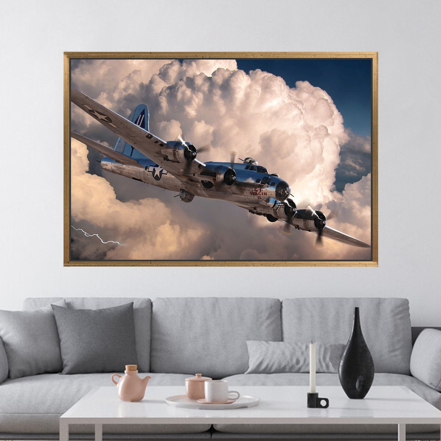 Aviation Military Aircraft Airplane Office Canvas Print