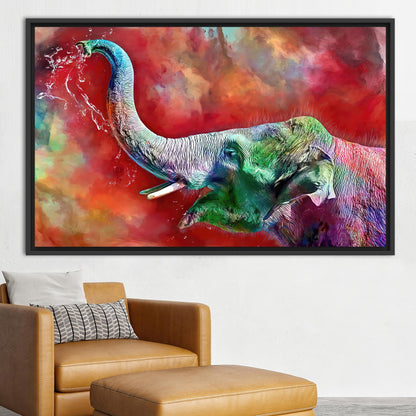 Colorful Elephant Abstract Canvas Print