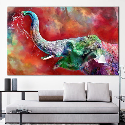 Colorful Elephant Abstract Canvas Print