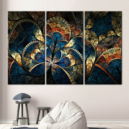 Gold Fractal Pattern Shimmery Abstract Canvas Print