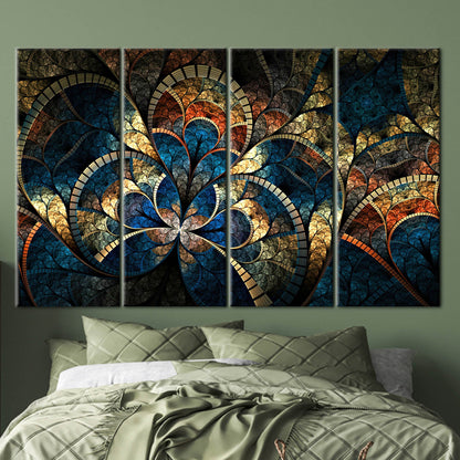 Gold Fractal Pattern Shimmery Abstract Canvas Print
