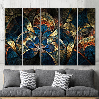 Gold Fractal Pattern Shimmery Abstract Canvas Print