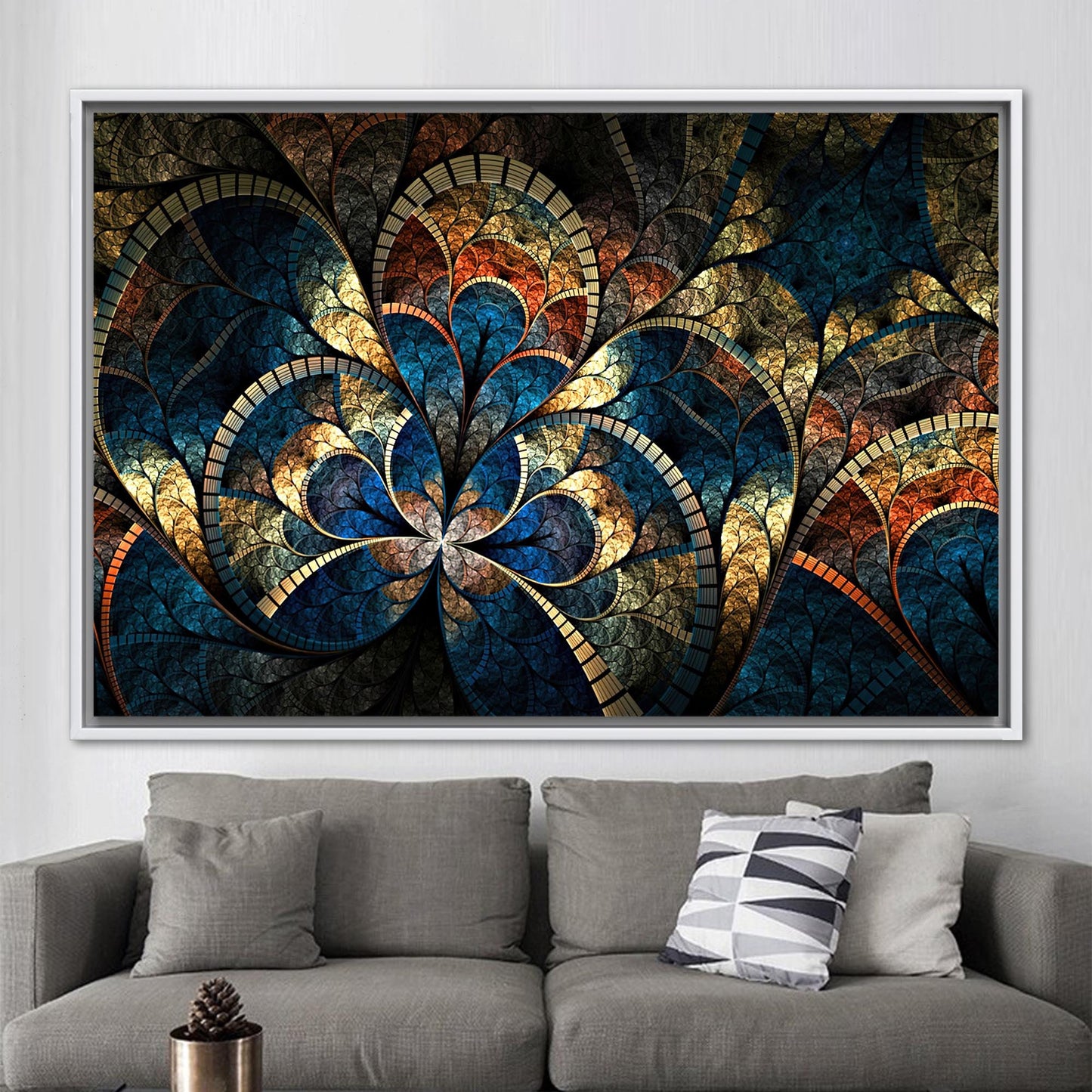 Gold Fractal Pattern Shimmery Abstract Canvas Print