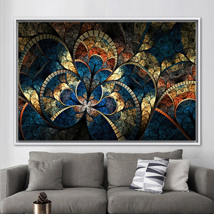 Gold Fractal Pattern Shimmery Abstract Canvas Print