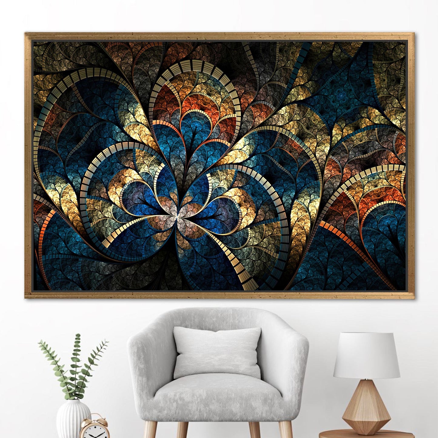 Gold Fractal Pattern Shimmery Abstract Canvas Print