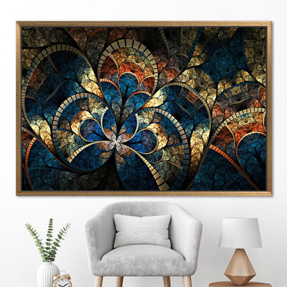 Gold Fractal Pattern Shimmery Abstract Canvas Print