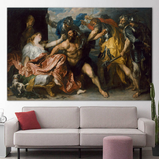 Vintage Samson and Delilah Canvas Print, Van Dyck Oil Painting Reproduction, Classic Wall Decor