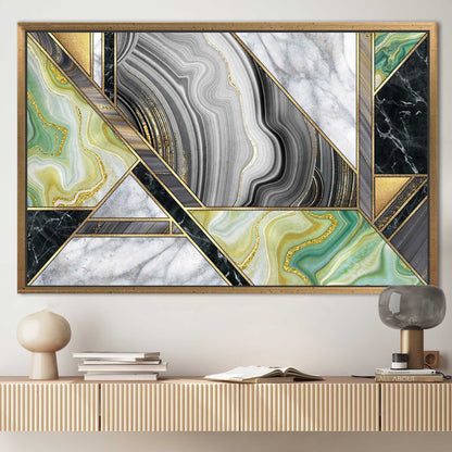 Grey Marble Abstract Alcohol Ink Canvas Print