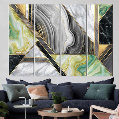 Grey Marble Abstract Alcohol Ink Canvas Print