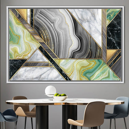 Grey Marble Abstract Alcohol Ink Canvas Print