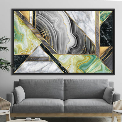 Grey Marble Abstract Alcohol Ink Canvas Print