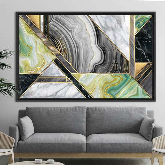 Modern Grey Marble Art Printed Canvas - Abstract Alcohol Ink Wall Decor