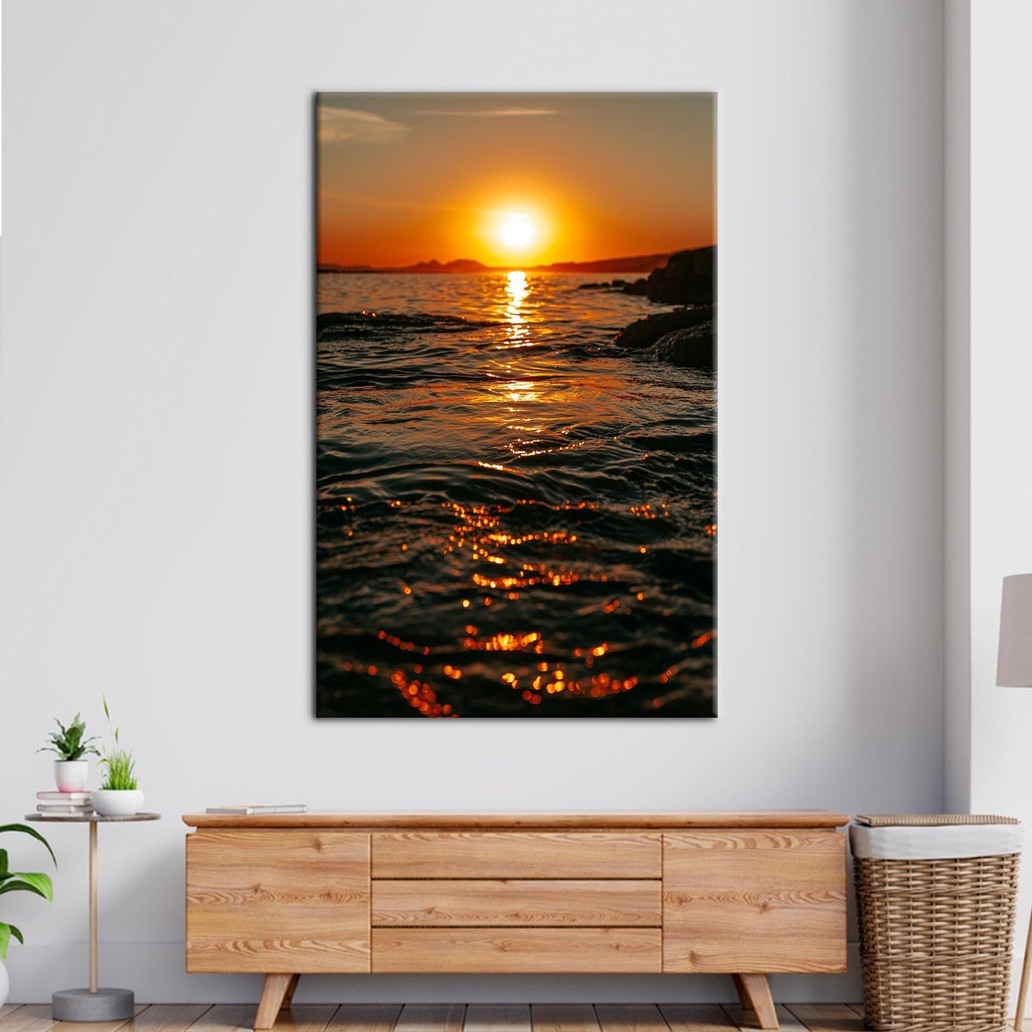 Sunset Landscape Nature Seascape Design Canvas Print