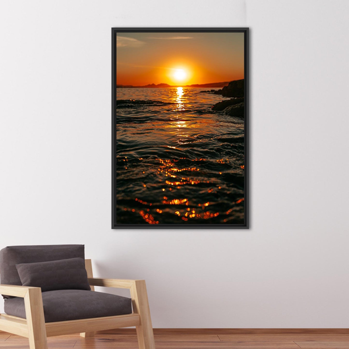 Sunset Landscape Nature Seascape Design Canvas Print