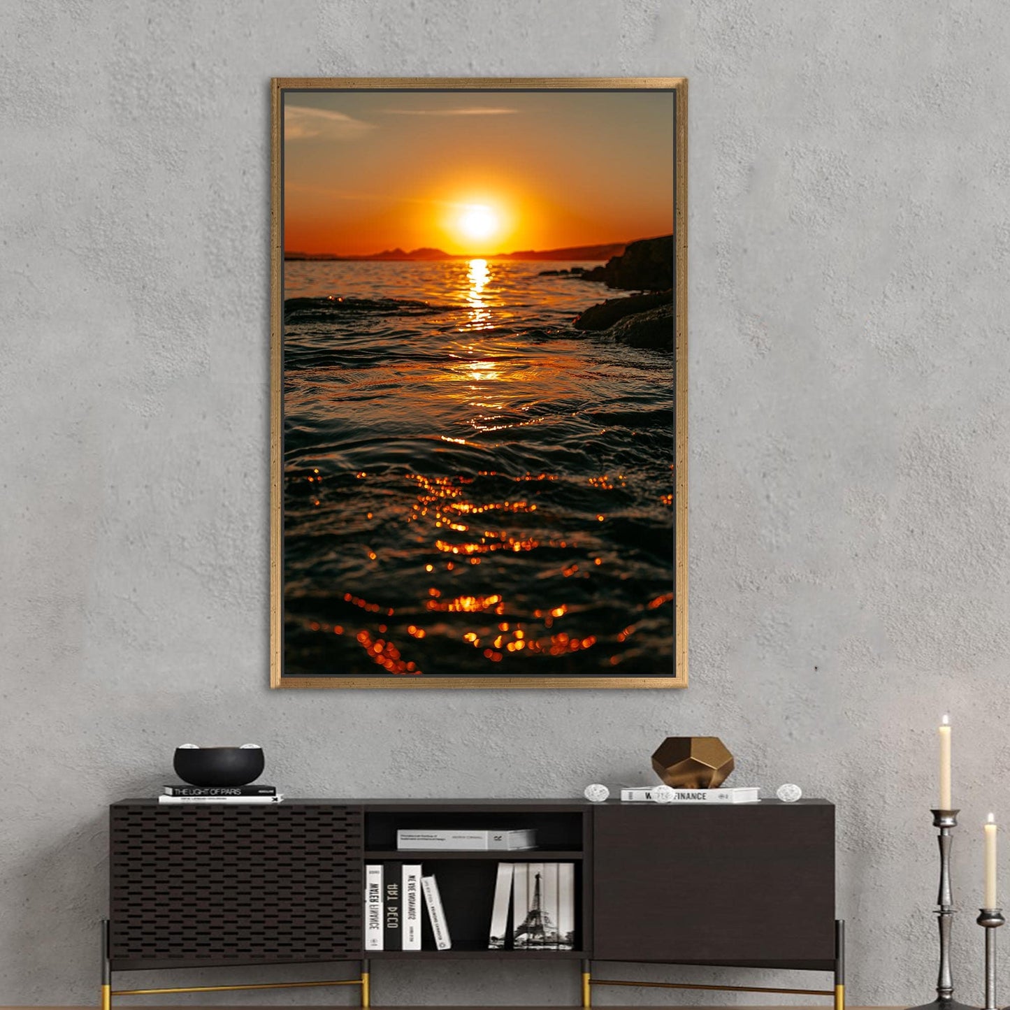 Sunset Landscape Nature Seascape Design Canvas Print