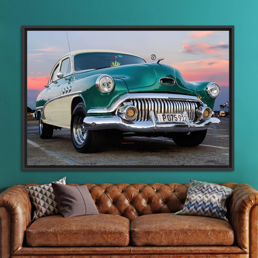 Vintage Car Lover Gift Art Canvas, Retro Car Artwork, Old Car Art, Classic Garage Wall Decor