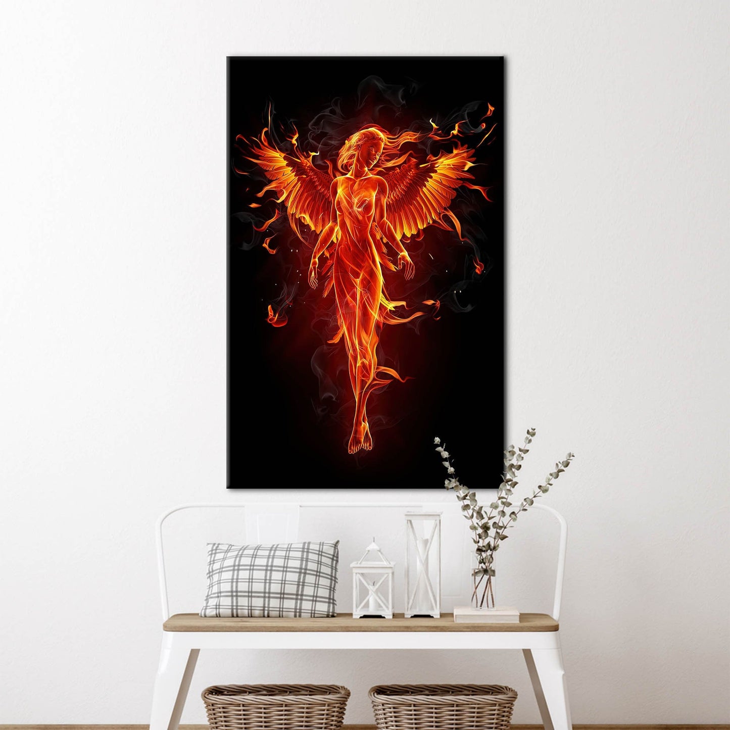 Abstract Fire Elemental Girl Canvas Print