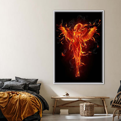 Abstract Fire Elemental Girl Canvas Print