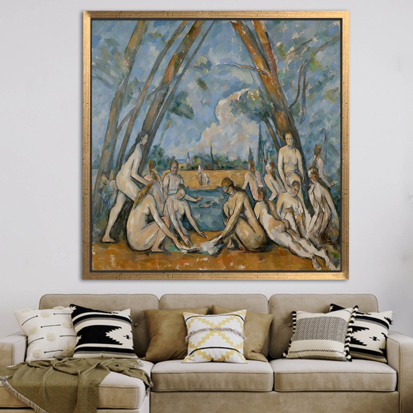 Les Grandes Baigneuses Cezanne Oil Canvas Print