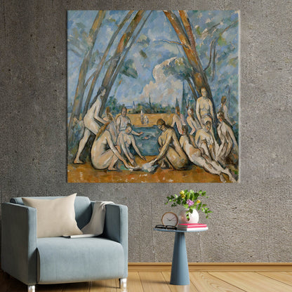 Les Grandes Baigneuses Cezanne Oil Canvas Print
