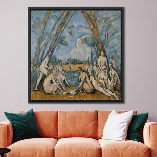 Les Grandes Baigneuses Canvas Print - Cezanne Oil Painting Reproduction, Bathers Wall Art