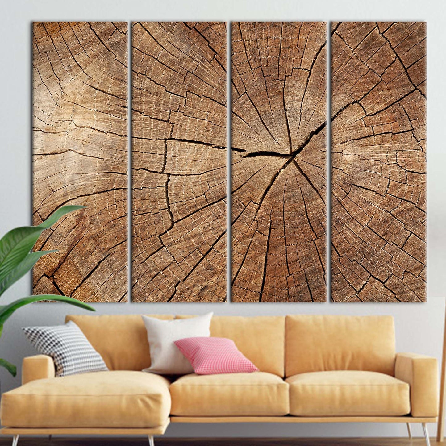 Brown Tree Ring Nature Abstract Canvas Print