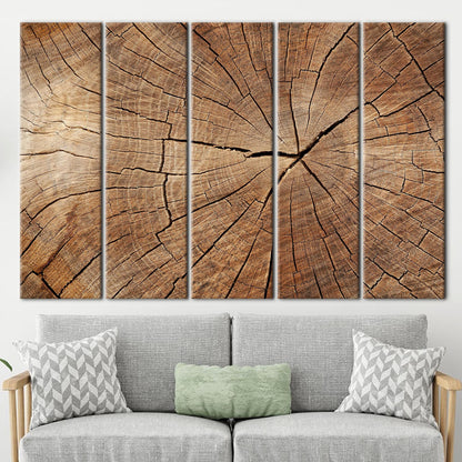 Brown Tree Ring Nature Abstract Canvas Print