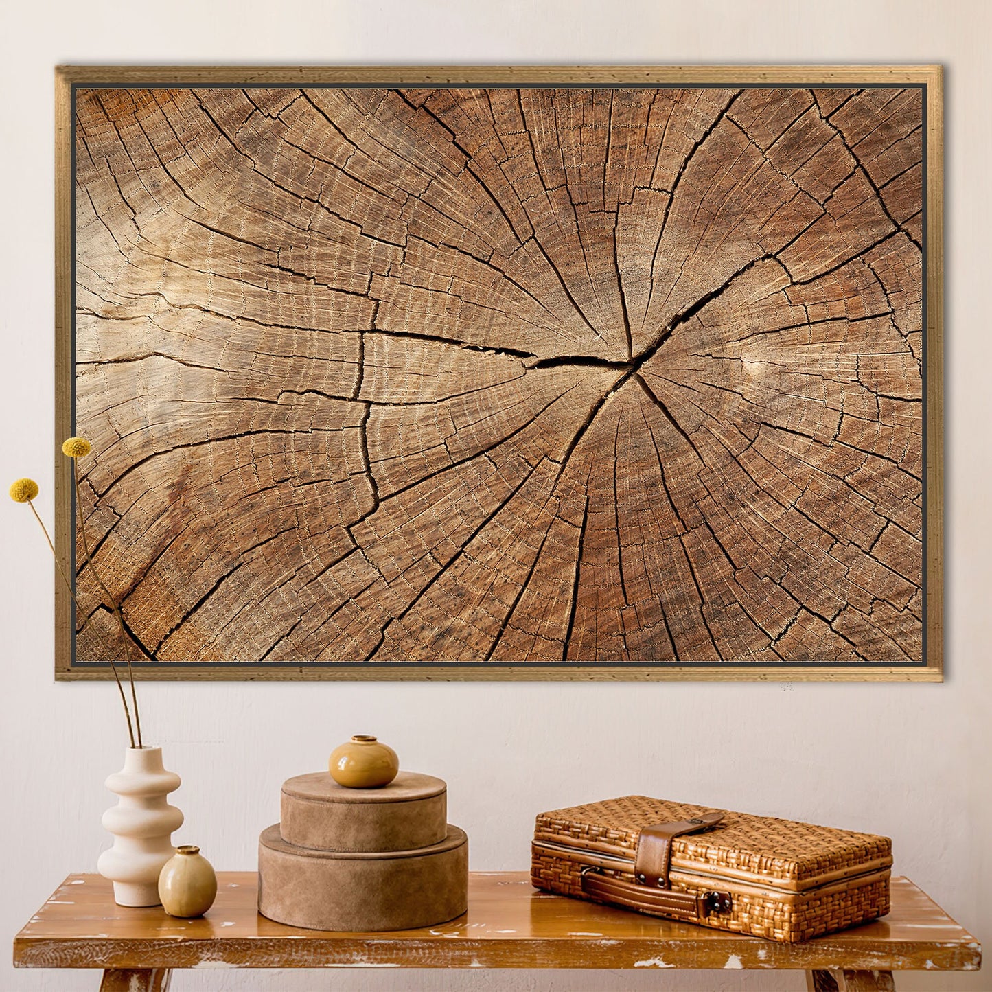 Brown Tree Ring Nature Abstract Canvas Print
