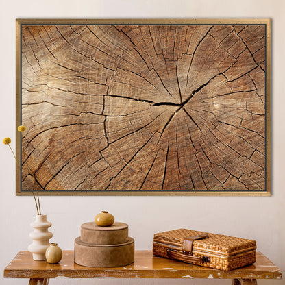 Brown Tree Ring Nature Abstract Canvas Print