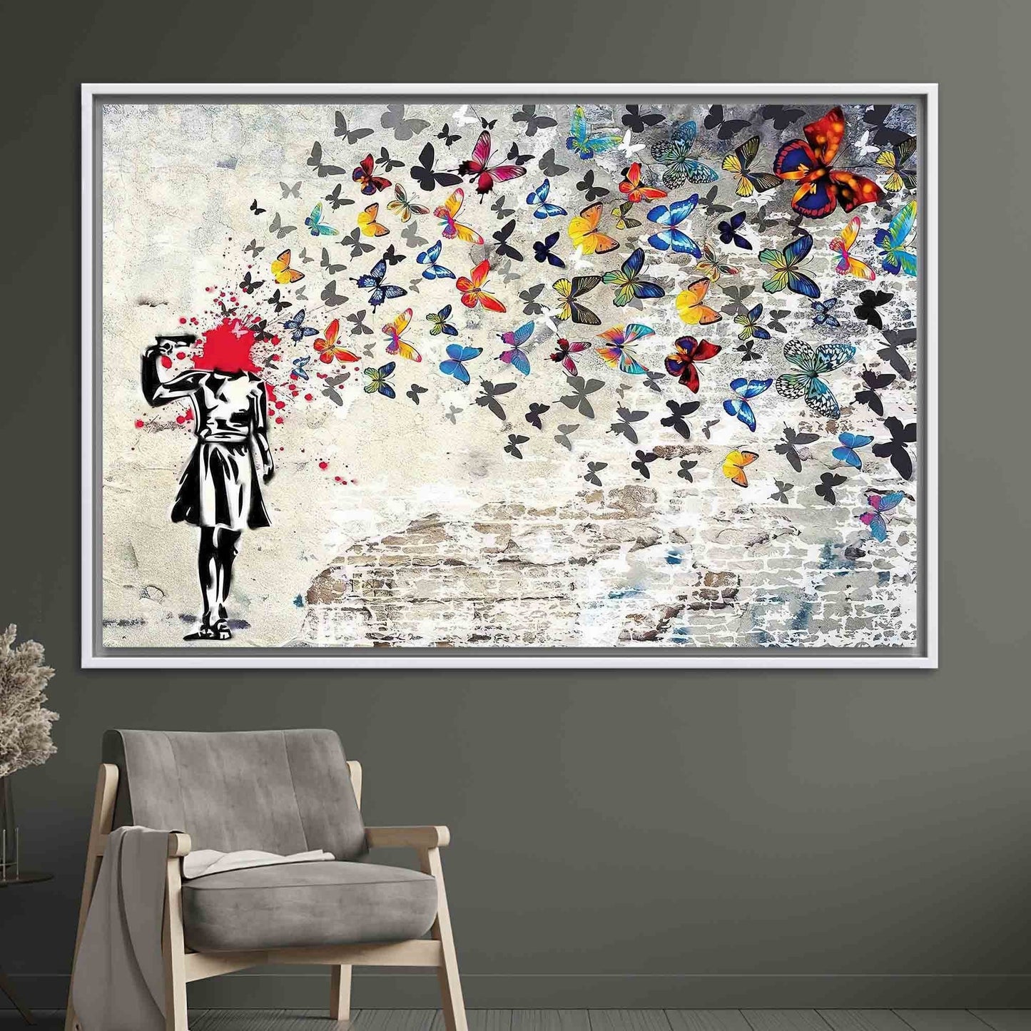 Butterfly Girl Suicide Street Banksy Canvas Print