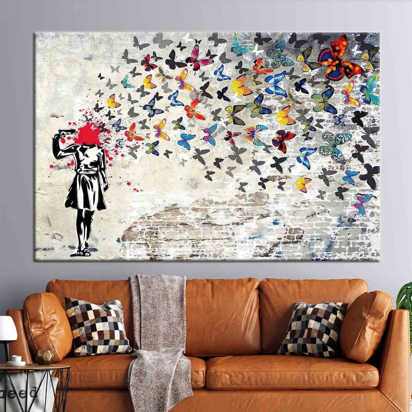 Butterfly Girl Suicide Street Banksy Canvas Print