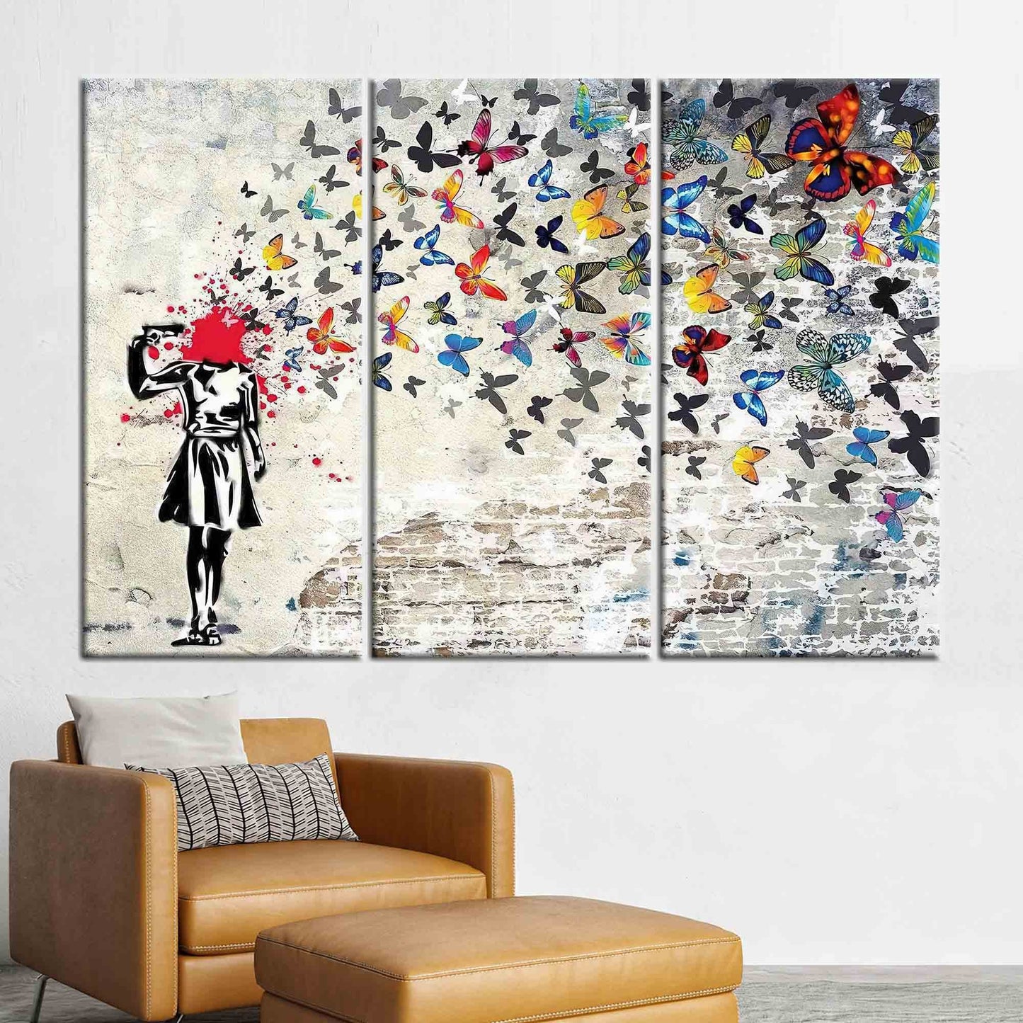 Butterfly Girl Suicide Street Banksy Canvas Print