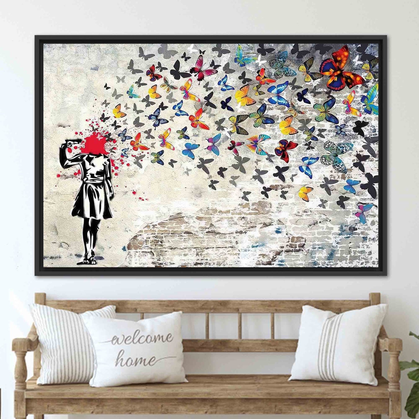 Butterfly Girl Suicide Street Banksy Canvas Print