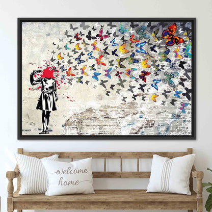 Butterfly Girl Suicide Street Banksy Canvas Print