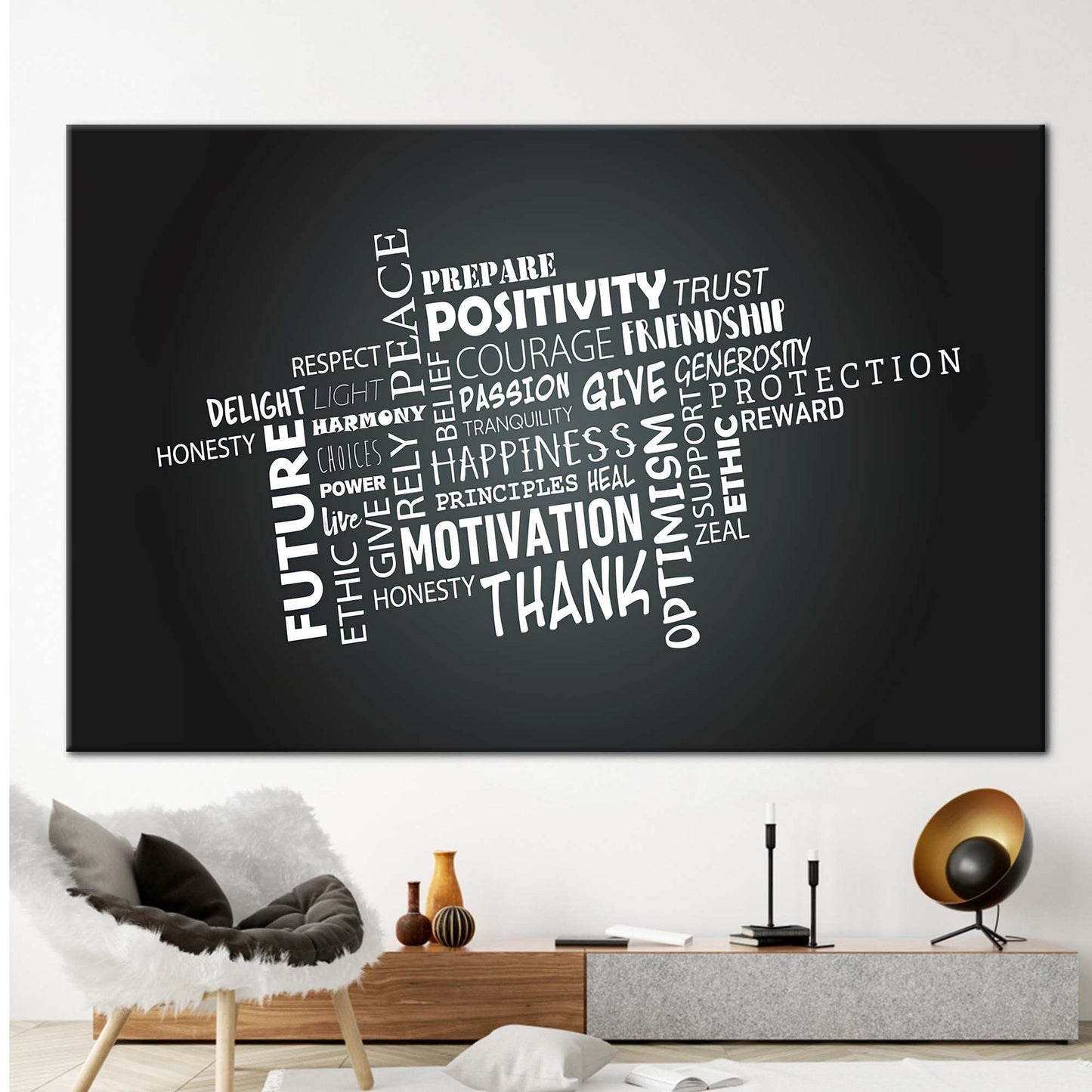 Inspirational Positivity Friendship Quotes Canvas Print