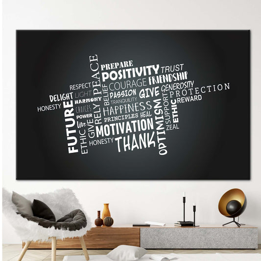 Inspirational Positivity Canvas Print - Friendship Wall Art with Motivational Quotes