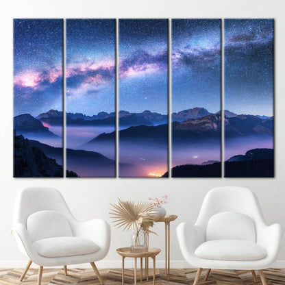 Space Above Clouds Milky Way Canvas Print
