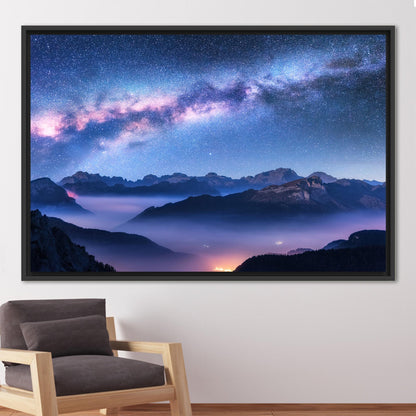 Space Above Clouds Milky Way Canvas Print