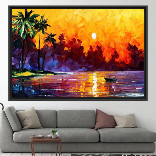 Vibrant Beach Printed Canvas Art - Nature Landscape Poster for Colorful Wall Decor