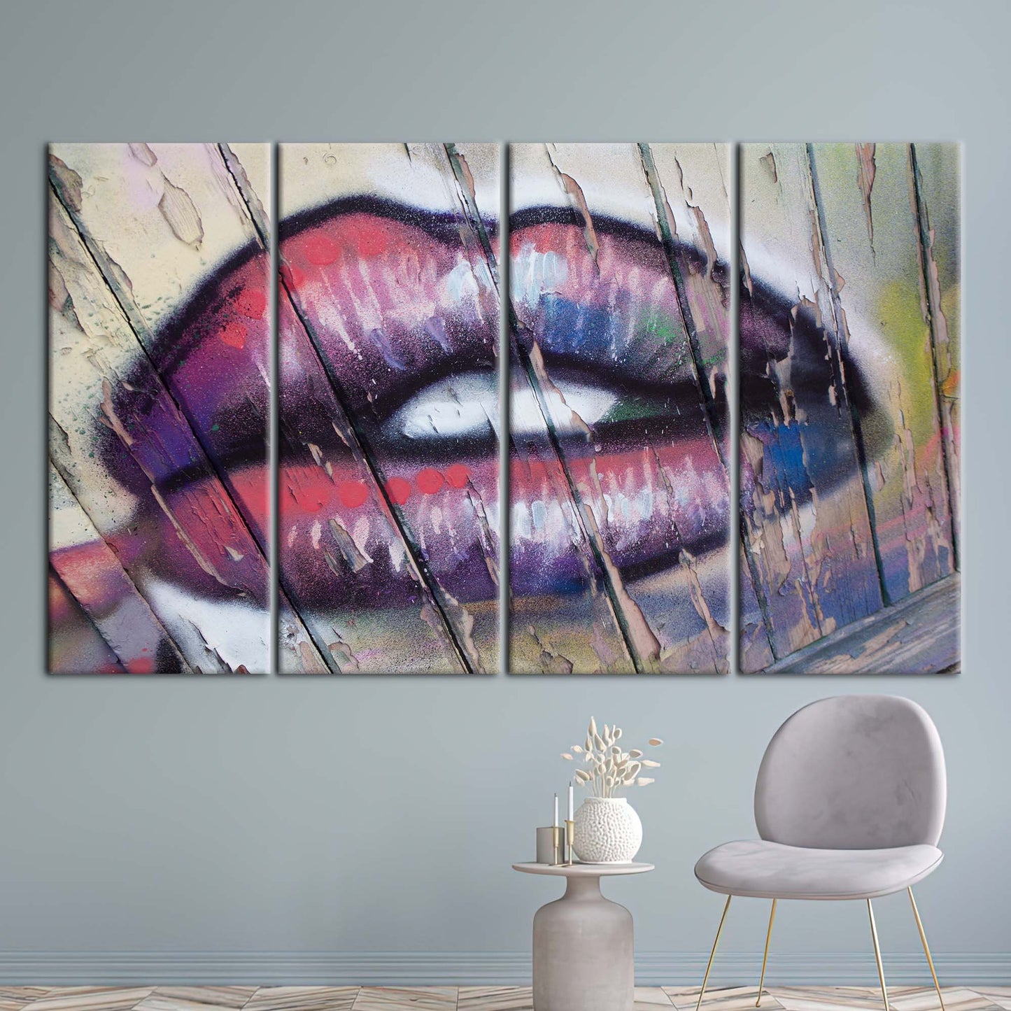 Lip Abstract Woman Graffiti Canvas Print
