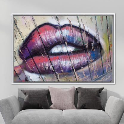 Lip Abstract Woman Graffiti Canvas Print