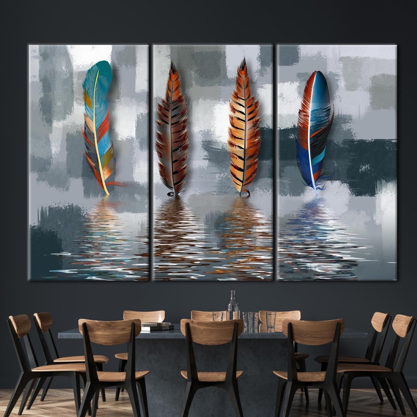 Abstract Feather Oil Painting Canvas Print