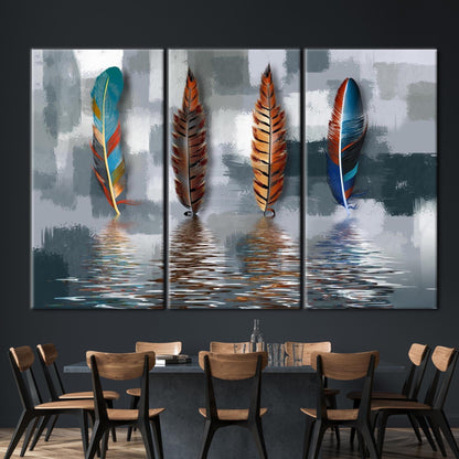Abstract Feather Oil Painting Canvas Print