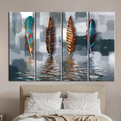 Abstract Feather Oil Painting Canvas Print