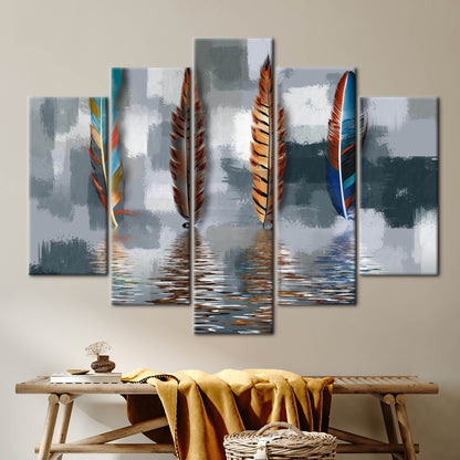 Abstract Feather Oil Painting Canvas Print